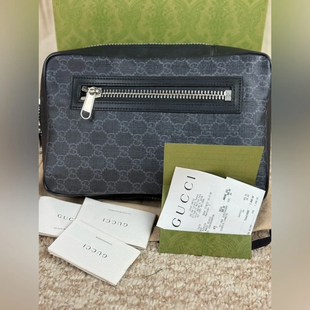Gucci Web Strap Sling Bag GG Coated Canvas Small.